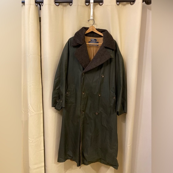 Ralph Lauren Polo oiled Cotton Overcoat with Genuine Alpaca Fur Color. - Picture 1 of 5